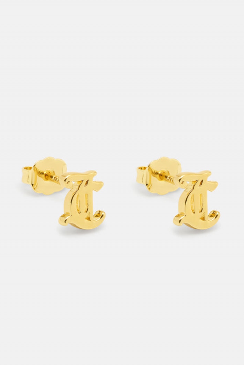 Gold Juicy Couture JC Stud Earrings | JC-SN652345