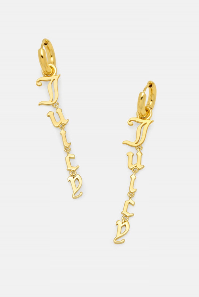 Gold Juicy Couture Juicy Drop Earrings | JC-SN652354