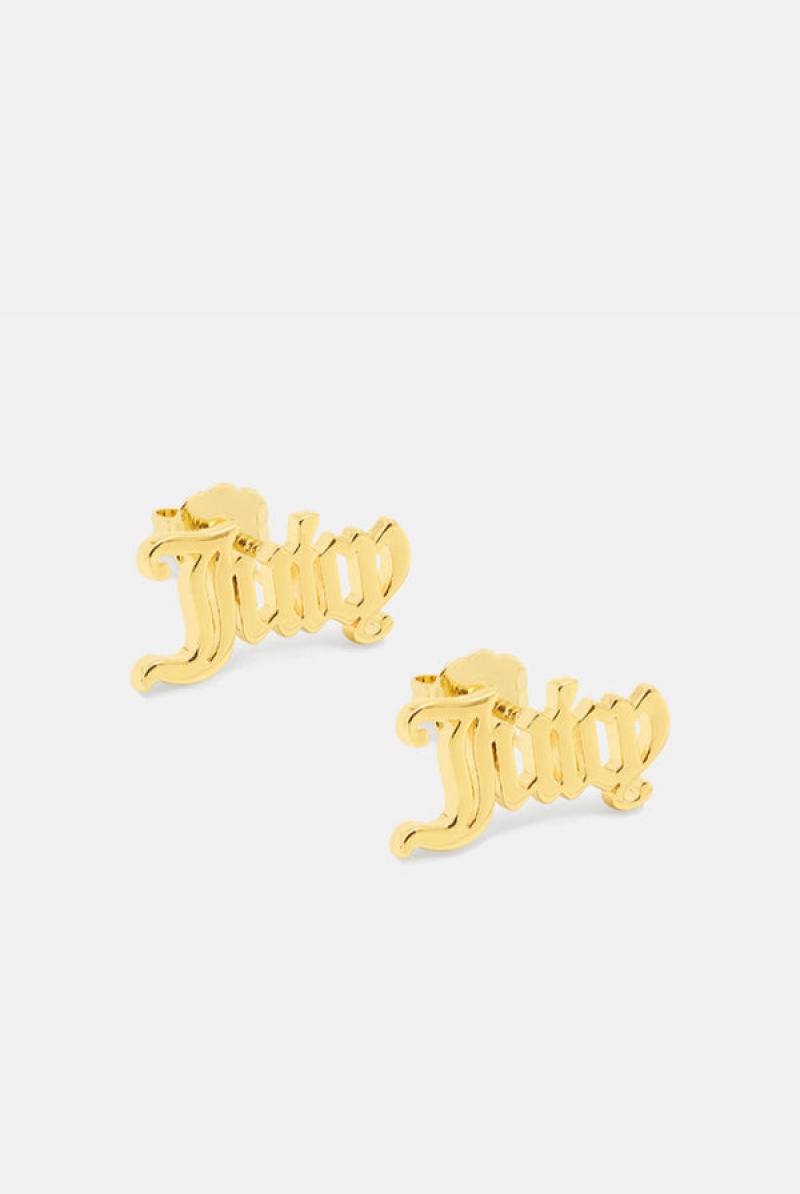 Gold Juicy Couture Juicy Stud Earrings | JC-SN652346