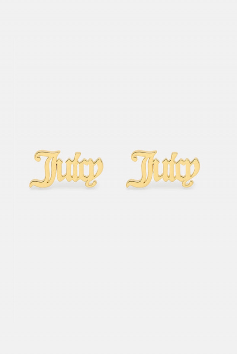 Gold Juicy Couture Juicy Stud Earrings | JC-SN652346