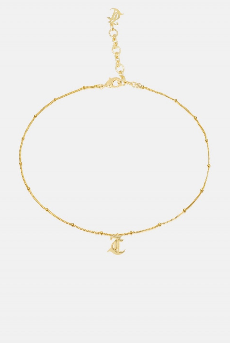 Gold Juicy Couture Mini JC Charm Necklace | JC-SN652367