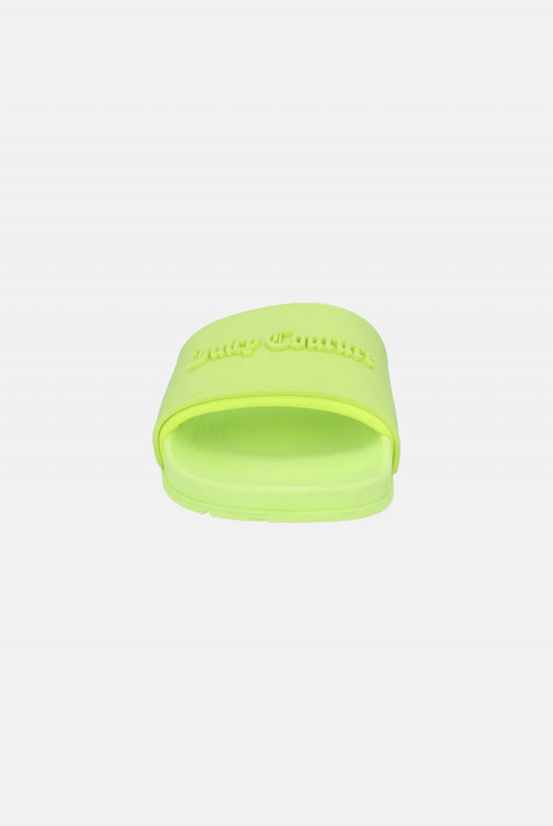 Green Juicy Couture Embossed Sliders | JC-SN652177