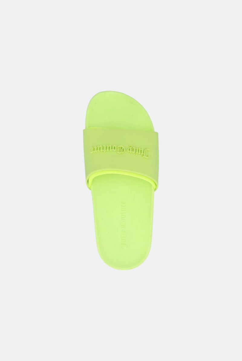 Green Juicy Couture Embossed Sliders | JC-SN652177