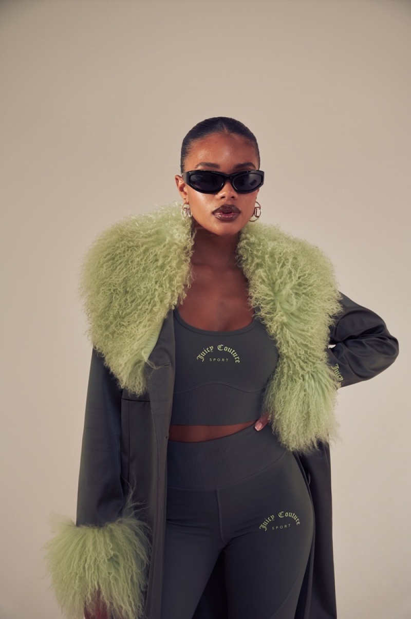 Green Juicy Couture Mongolian Coat | JC-SN652302