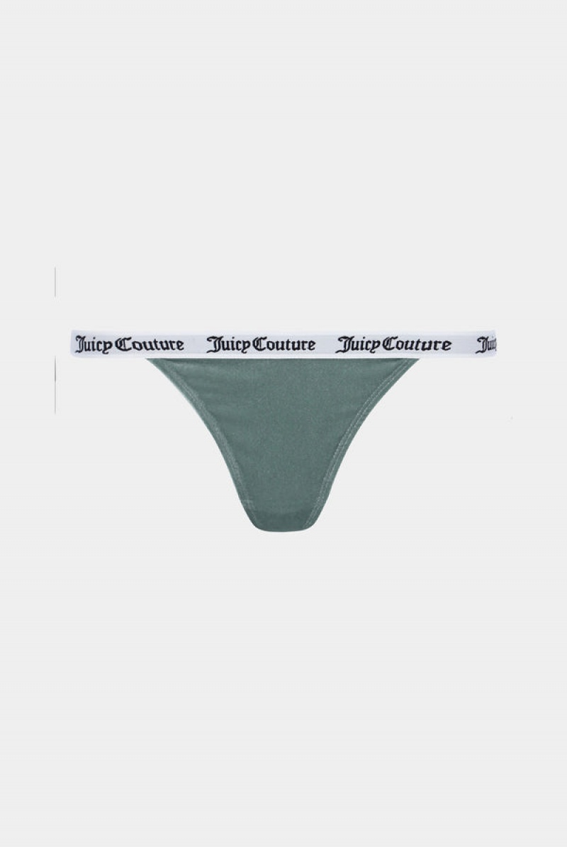 Green Juicy Couture Velvet Thong | JC-SN652228