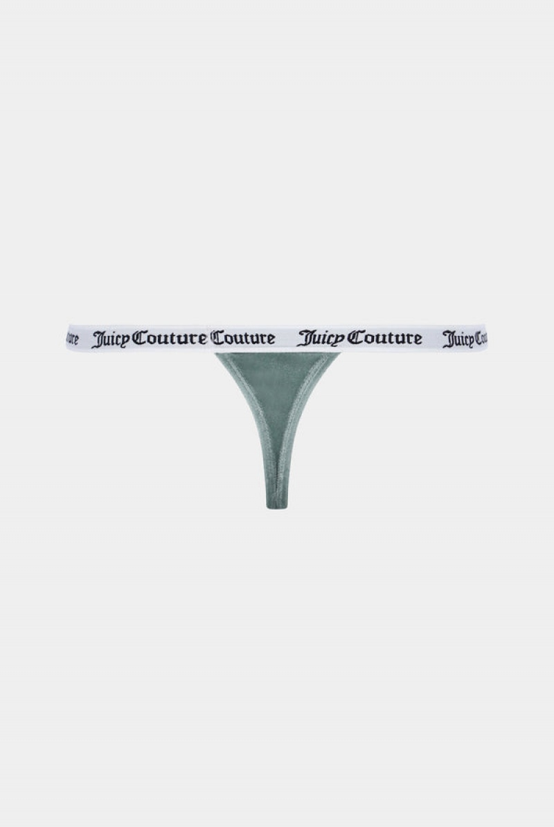 Green Juicy Couture Velvet Thong | JC-SN652228