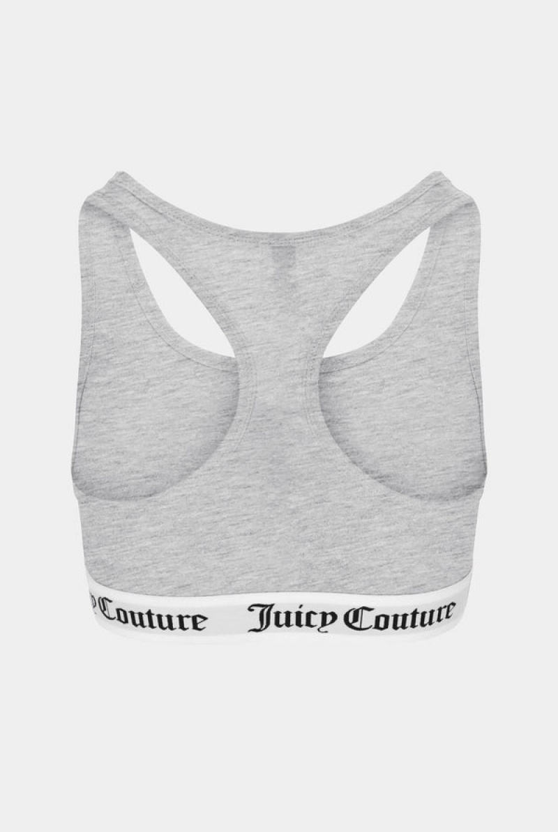 Grey Juicy Couture Cotton Lounge Racer Bra | JC-SN652223