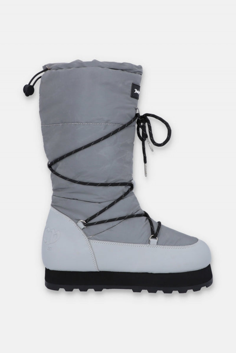 Grey Juicy Couture Reflective Tall Snow Boot | JC-SN652198