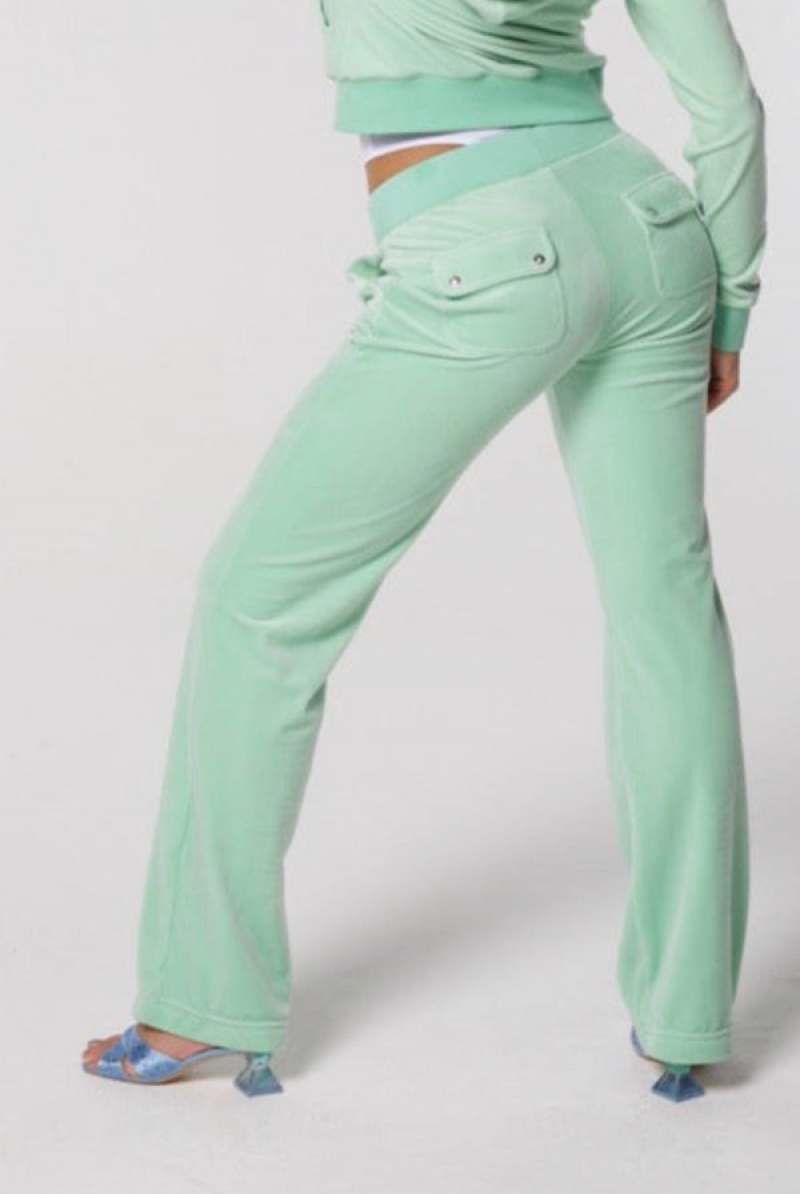 Greyed Jade Juicy Couture Classic Velour Del Ray Pocketed Bottoms | JC-SN652007