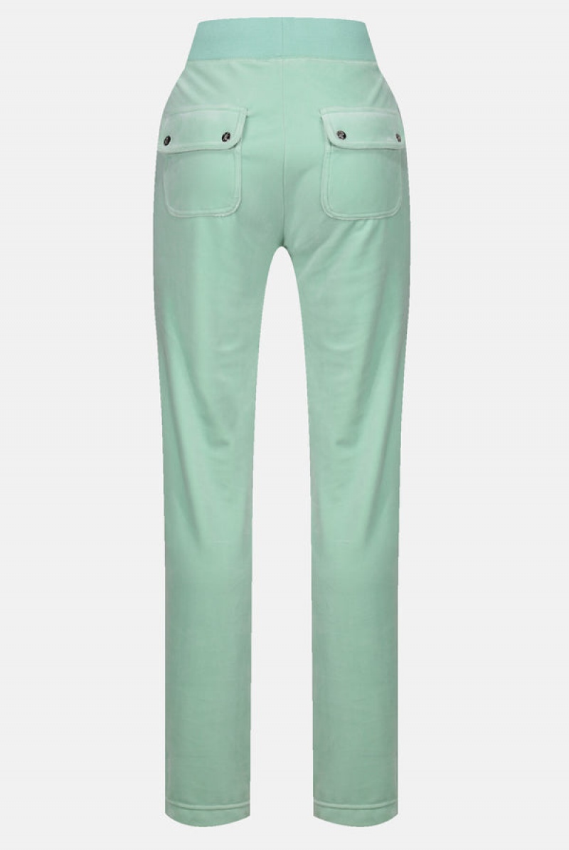 Greyed Jade Juicy Couture Classic Velour Del Ray Pocketed Bottoms | JC-SN652007