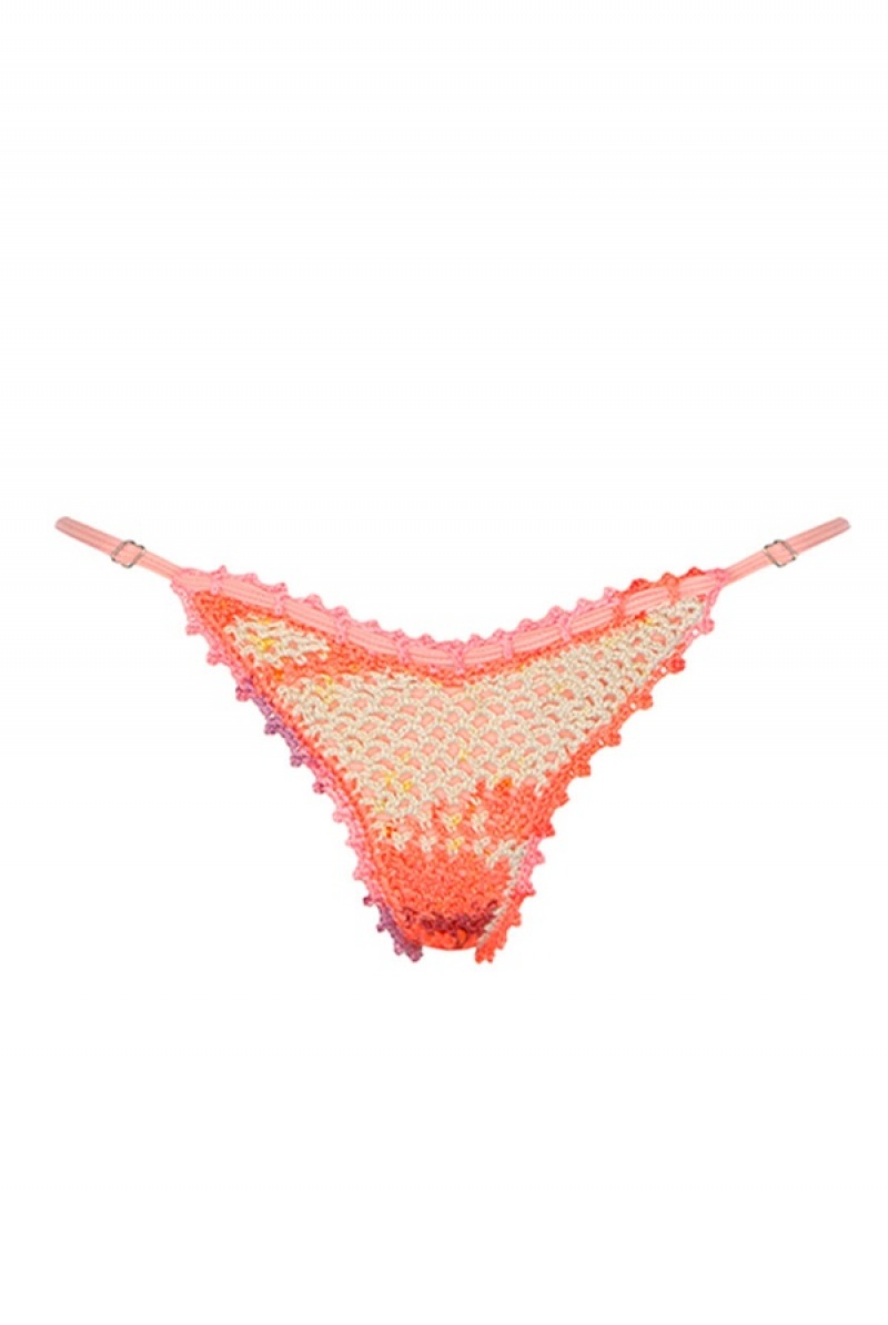 Light Pink Crochet Juicy Couture Capittana Kendall Bikini Bottom | JC-SN651875