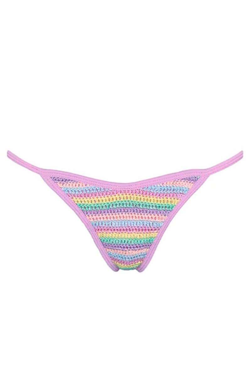 Lilac Crochet Juicy Couture Capittana Cuba Bikini Bottom | JC-SN651873