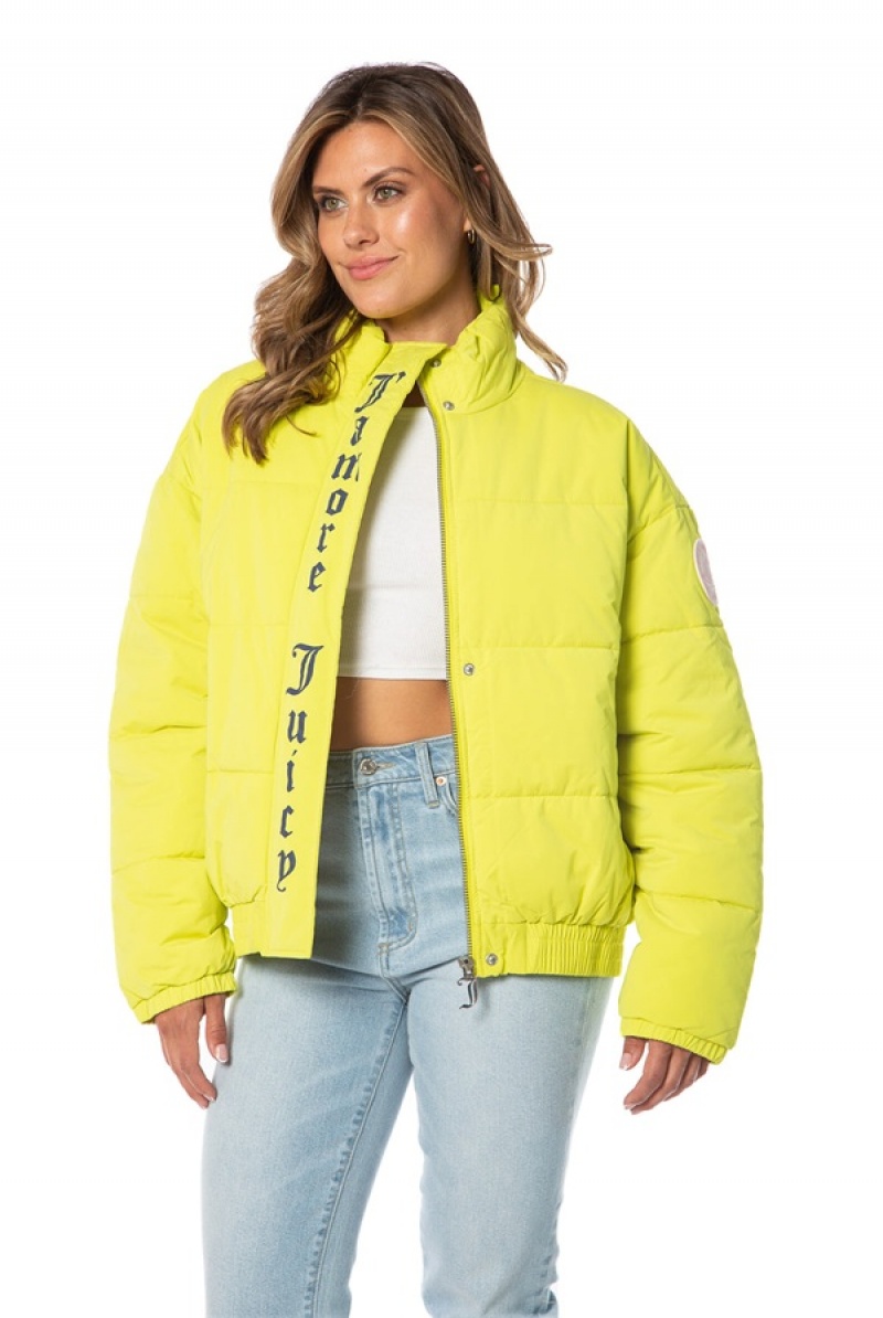 Lime Juicy Couture Monogram Puffer Jacket | JC-SN651677