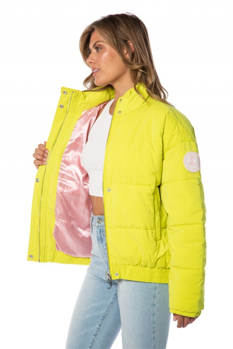 Lime Juicy Couture Monogram Puffer Jacket | JC-SN651677