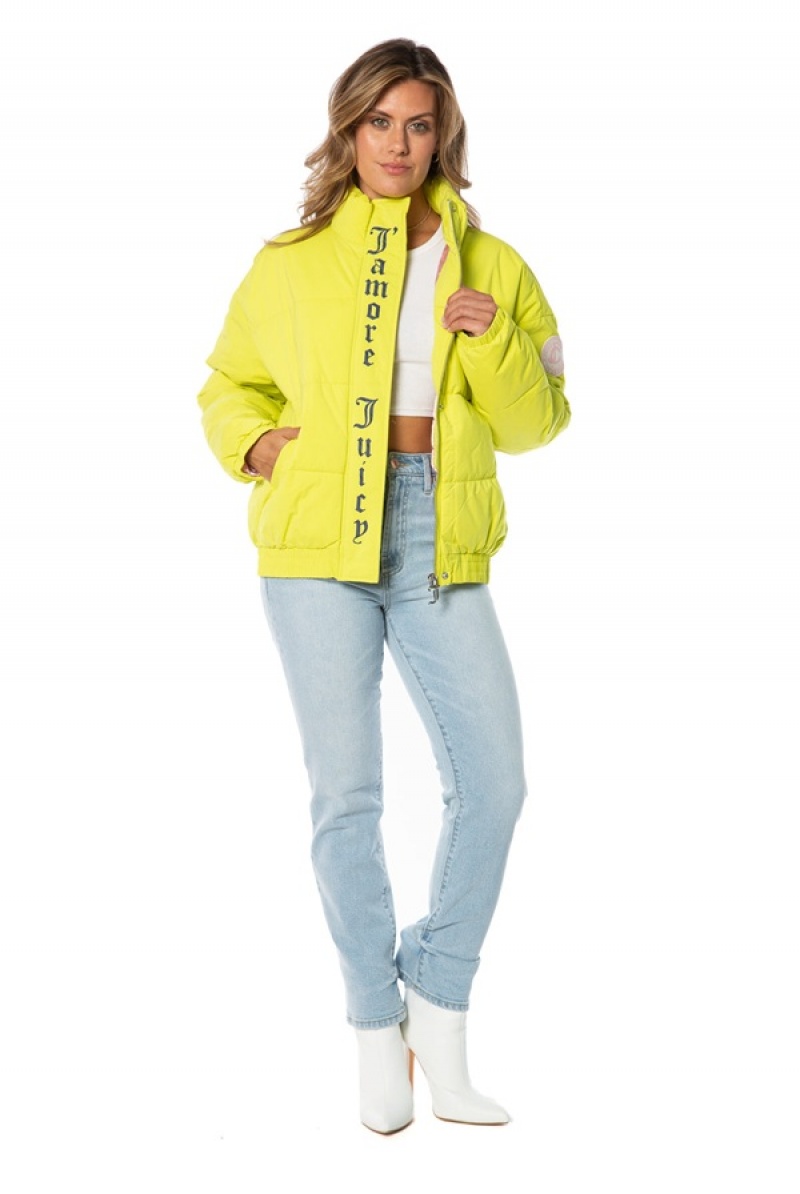 Lime Juicy Couture Monogram Puffer Jacket | JC-SN651677