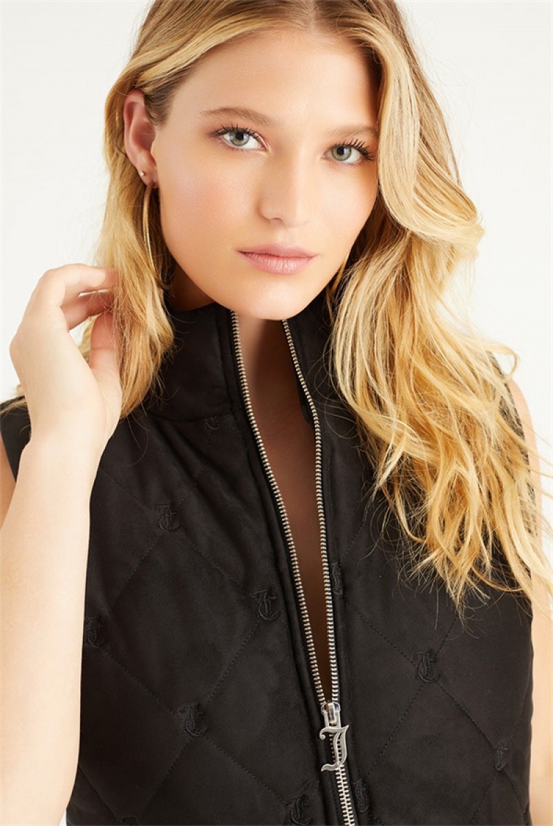 Liquorice Juicy Couture Faux Suede Monogram Vest | JC-SN651691