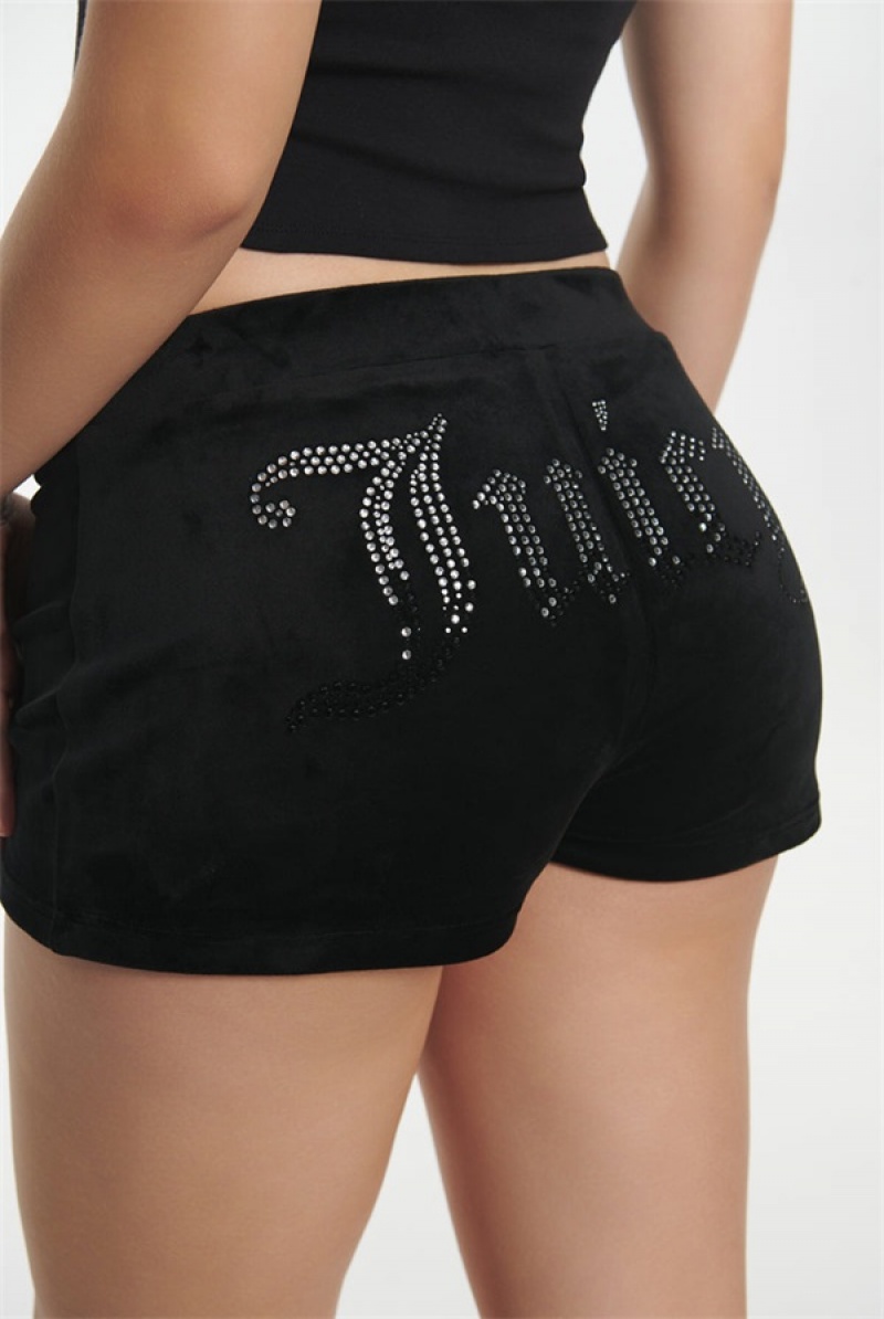 Liquorice Juicy Couture Ombre Big Bling Booty Shorts | JC-SN651817