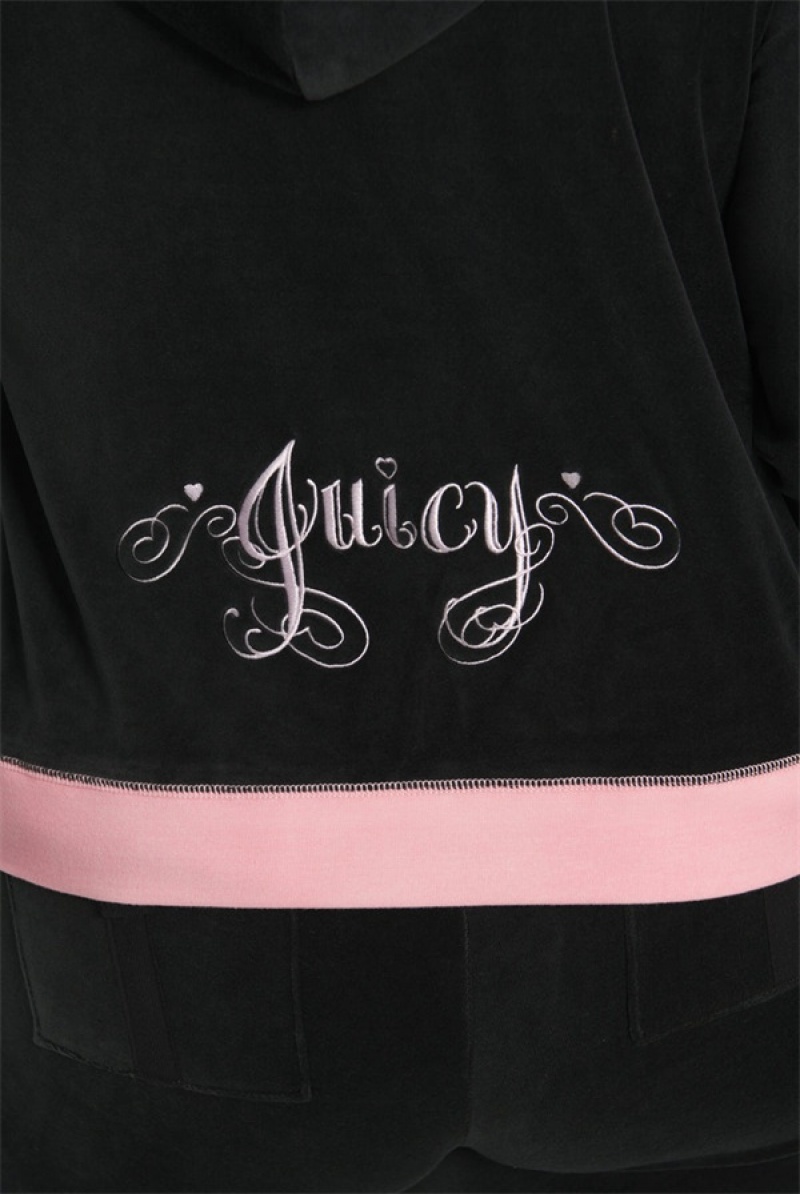 Liquorice Juicy Couture Plus-size Sweetheart Cotton Velour Hoodie | JC-SN651581