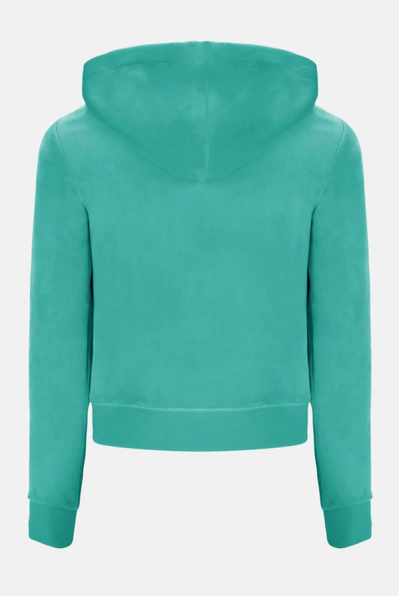 Marine Green Juicy Couture Classic Velour Robertson Hoodie | JC-SN652123