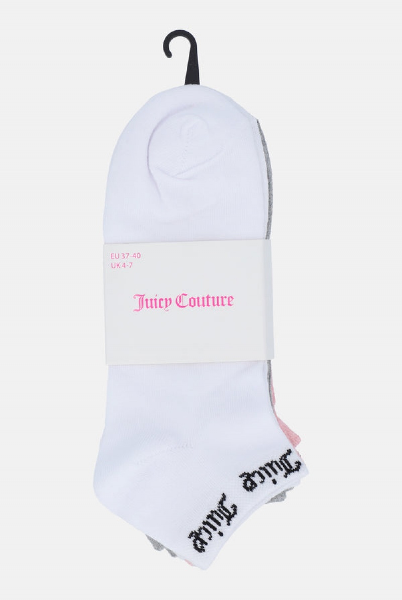 Multi Juicy Couture 3 Pack Contrast Logo Trainer Liners | JC-SN652321