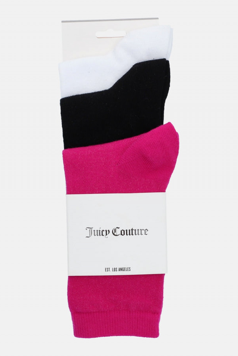 Multi Juicy Couture 3 Pack Flag Label Sock | JC-SN652323