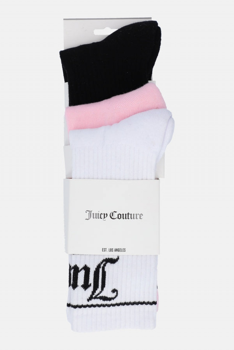 Multi Juicy Couture 3 Pack Logo Sport Sock | JC-SN652325