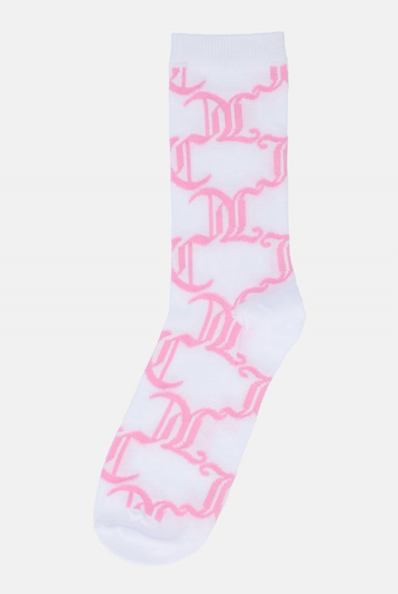 Multi Juicy Couture 3 Pack Monogram Crew Socks | JC-SN652316