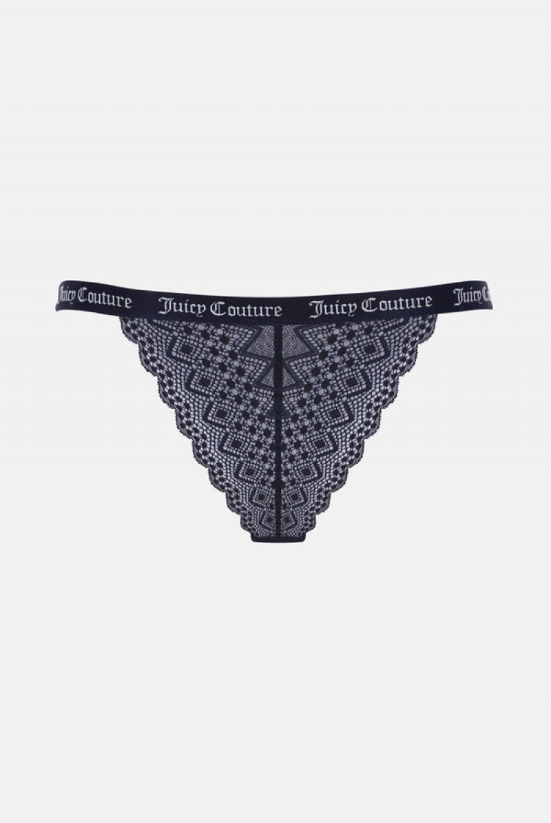 Multi Juicy Couture Lace Trim Tanga Briefs Pack X3 | JC-SN652241