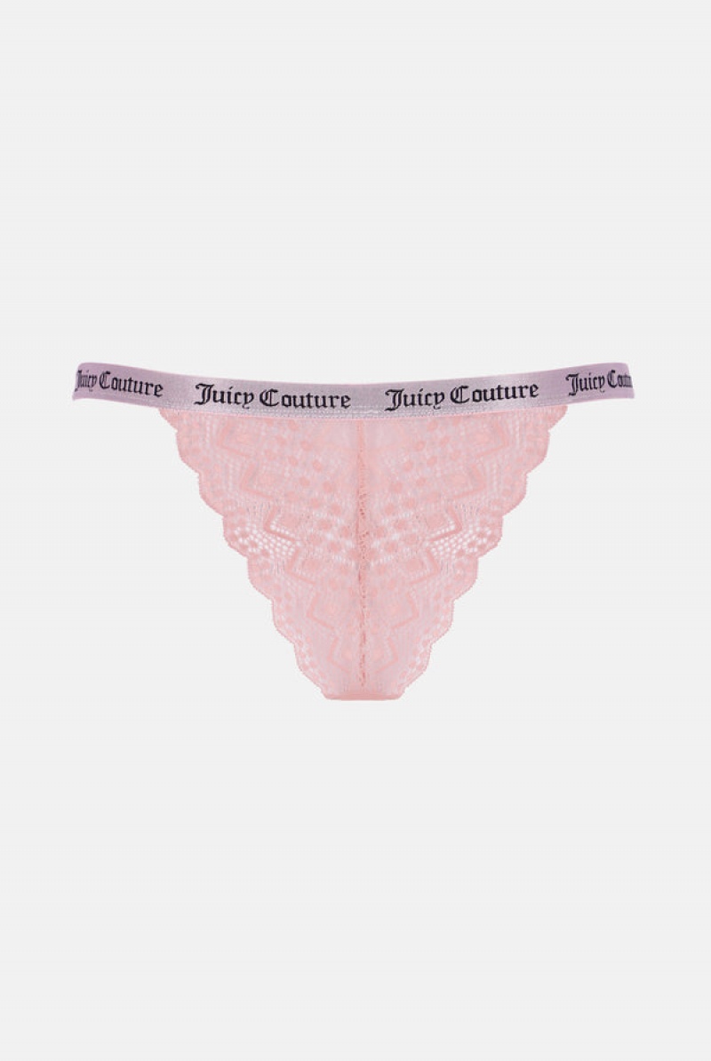 Multi Juicy Couture Lace Trim Tanga Briefs Pack X3 | JC-SN652241