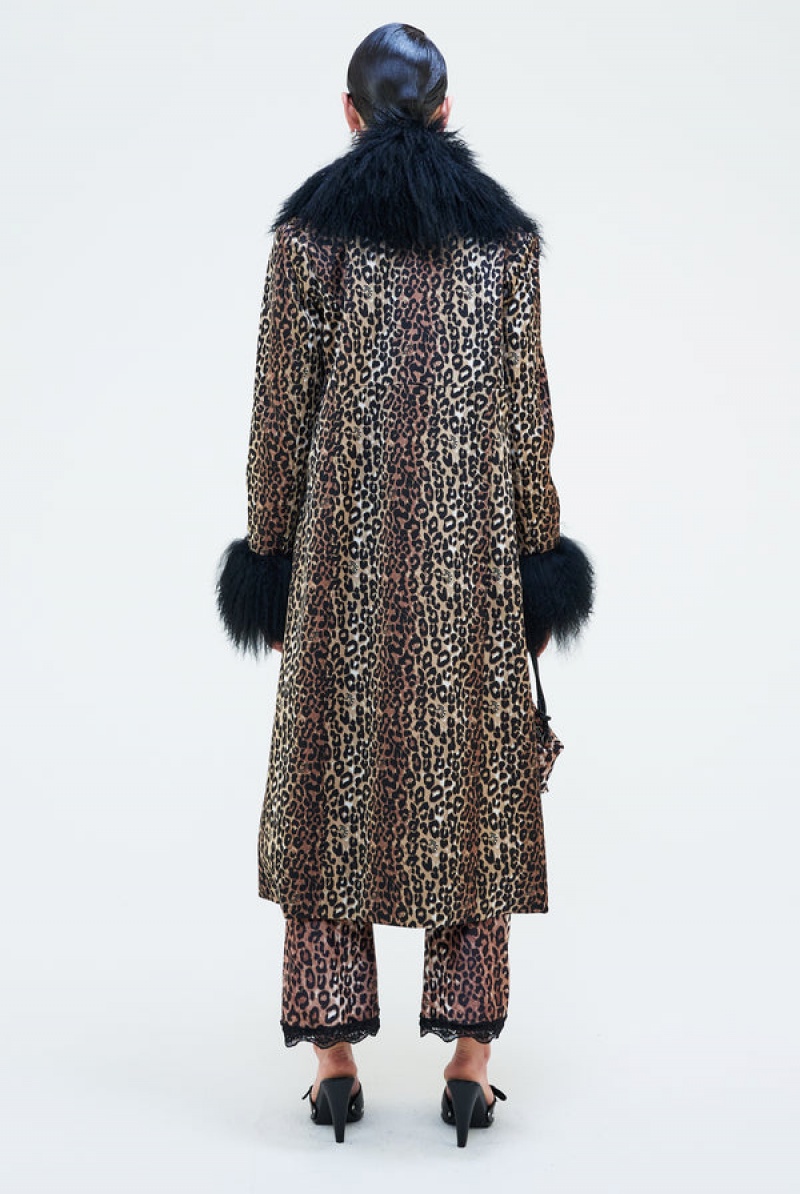 Multi Juicy Couture Leopard Print Mongolian Coat | JC-SN652303