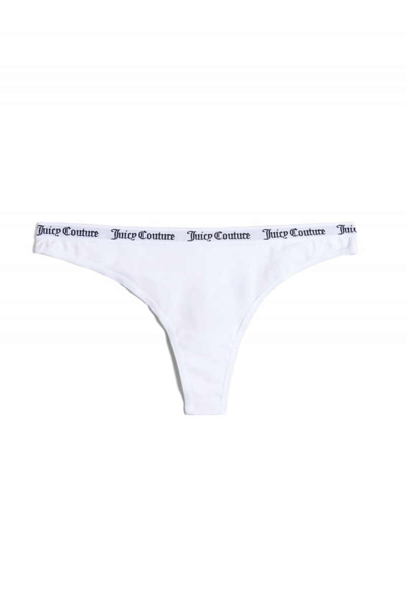 Multi Juicy Couture Pack Of 3 Cotton Branded Waistband Thongs | JC-SN652267