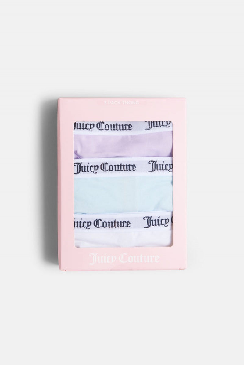 Multi Juicy Couture Pack Of 3 Cotton Thongs | JC-SN652266