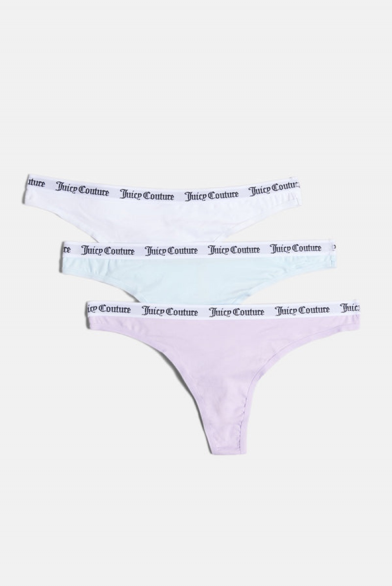 Multi Juicy Couture Pack Of 3 Cotton Thongs | JC-SN652266