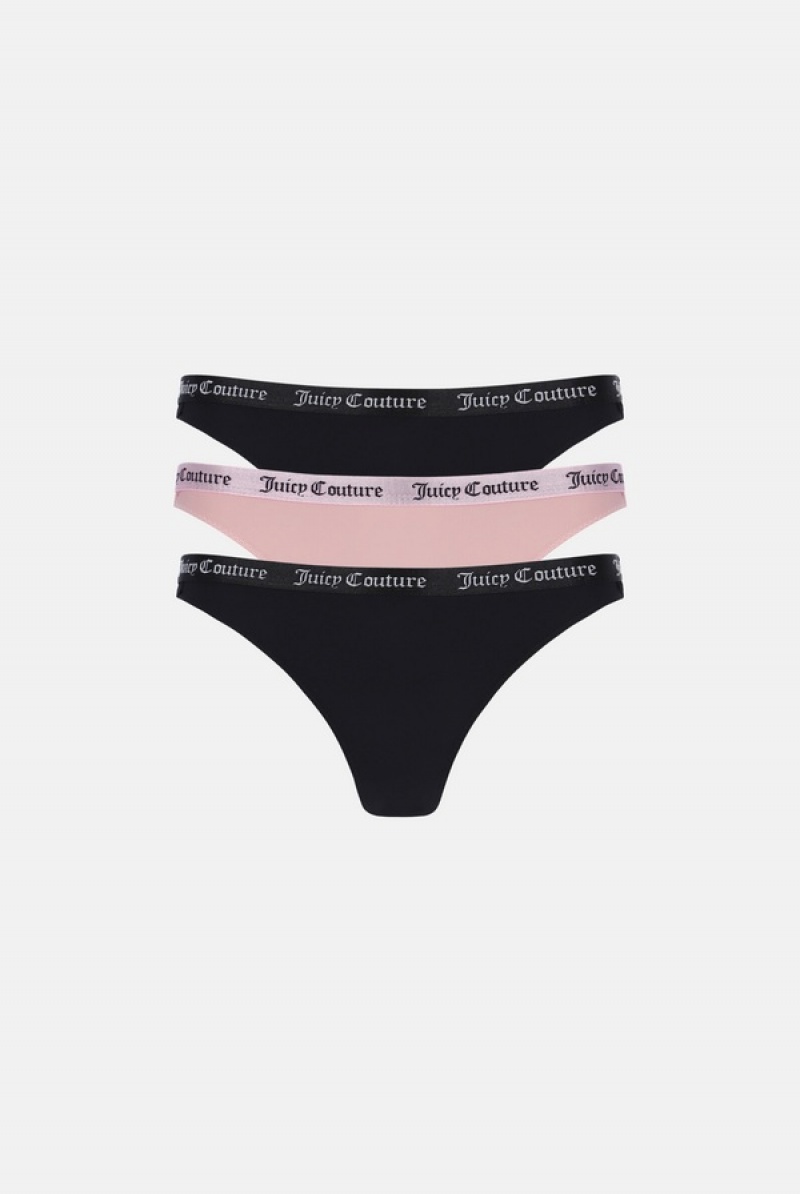 Multi Juicy Couture Pack Of 3 Lace Trim Briefs | JC-SN652240