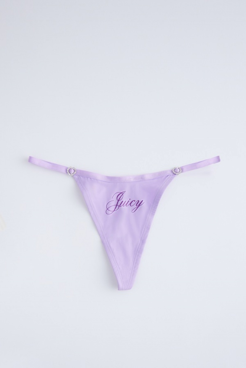 Multi Juicy Couture Pack Of 3 Microfibre Script Print Thongs | JC-SN652263