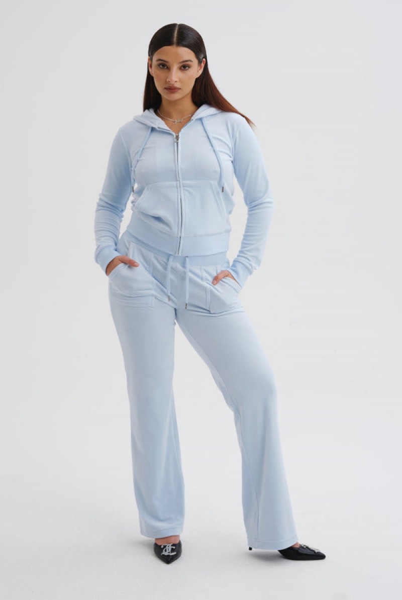 Nantucket Breeze Juicy Couture Classic Velour Robertson Hoodie | JC-SN652084