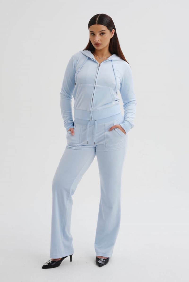 Nantucket Breeze Juicy Couture Classic Velour Robertson Hoodie | JC-SN652084