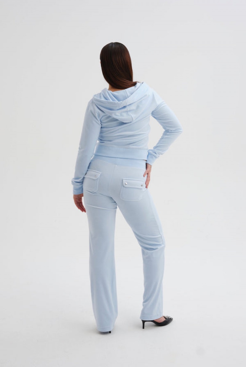 Nantucket Breeze Juicy Couture Classic Velour Del Ray Pocketed Bottoms | JC-SN652085