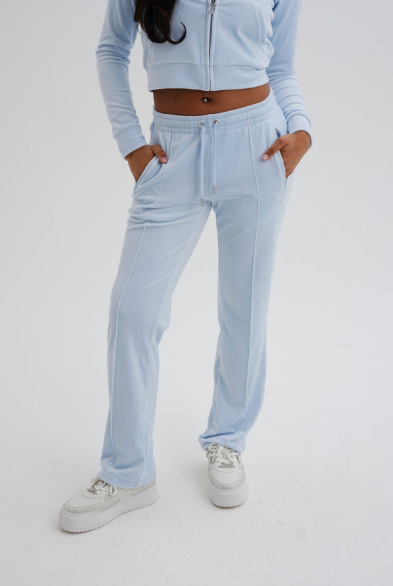 Nantucket Breeze Juicy Couture Velour Diamante Tracksuit Bottom | JC-SN652140