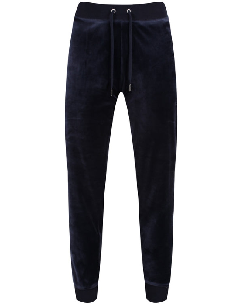 Navy Juicy Couture Classic Velour Cuffed Jogger | JC-SN652011