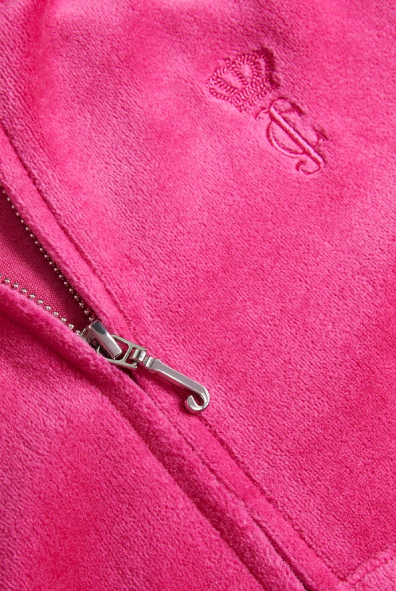 Nostalgia Pink Juicy Couture Bamboo Velour Heritage Hoodie | JC-SN652156