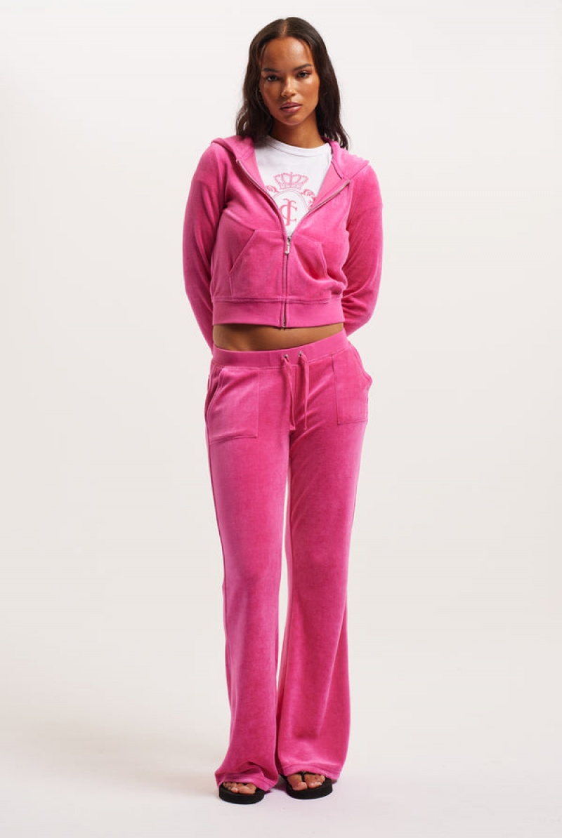 Nostalgia Pink Juicy Couture Bamboo Velour Heritage Hoodie | JC-SN652156