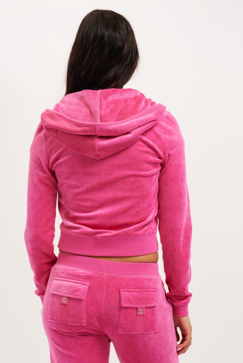 Nostalgia Pink Juicy Couture Bamboo Velour Heritage Hoodie | JC-SN652156