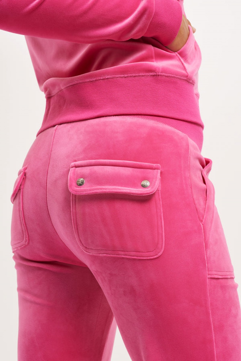 Nostalgia Pink Juicy Couture Classic Velour Del Ray Pocketed Bottoms | JC-SN652107