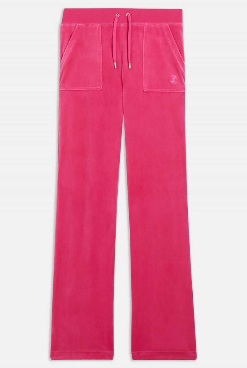 Nostalgia Pink Juicy Couture Classic Velour Del Ray Pocketed Bottoms | JC-SN652107