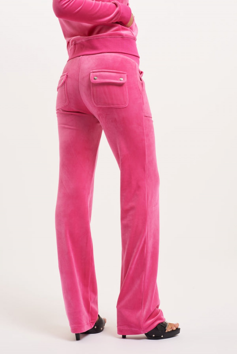 Nostalgia Pink Juicy Couture Classic Velour Del Ray Pocketed Bottoms | JC-SN652107