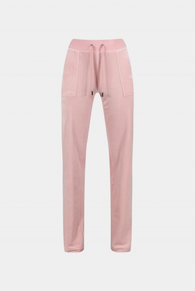 Pale Pink Juicy Couture Classic Velour Del Ray Pocketed Bottoms | JC-SN652129