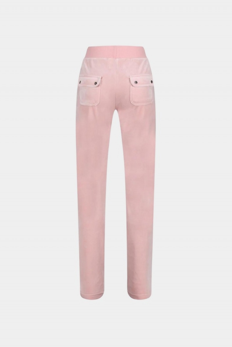 Pale Pink Juicy Couture Classic Velour Del Ray Pocketed Bottoms | JC-SN652129