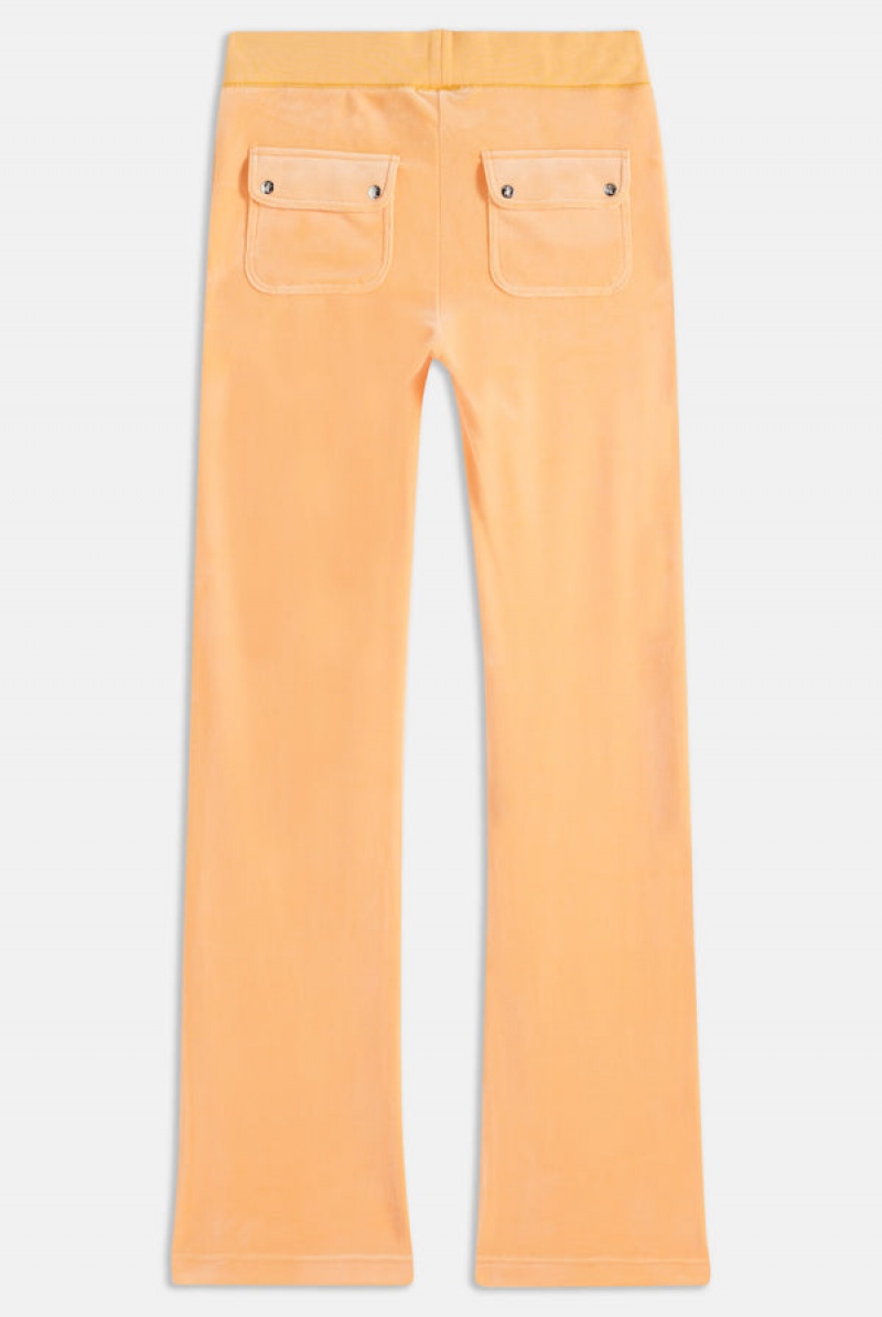 Papaya Juicy Couture Classic Velour Del Ray Pocketed Bottoms | JC-SN651981