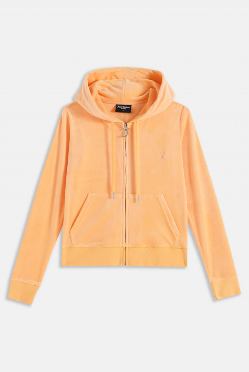 Papaya Juicy Couture Classic Velour Robertson Hoodie | JC-SN651982